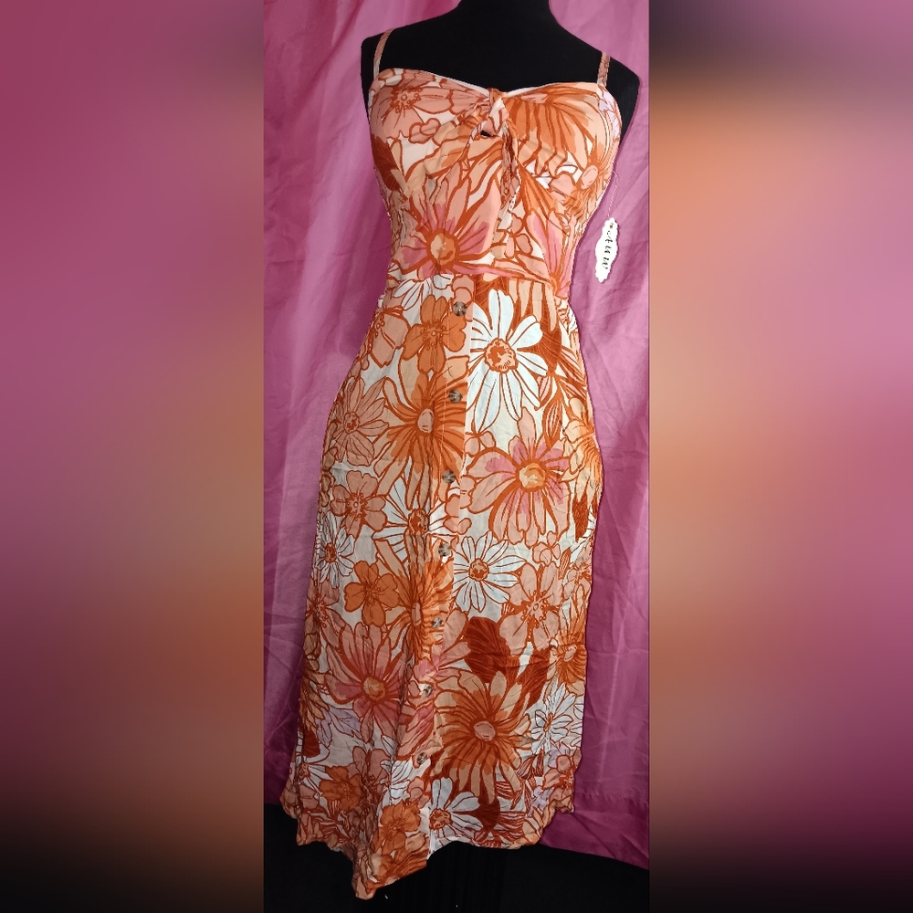 A.U.W. orange Floral dress